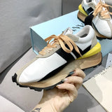 Platform Casual Running Shoes Women Flat Mixed Color Lace Up Patchwork Sneakers Outdoor Walk Tennis Shoes Zapatillas