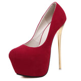 Fashion Shoes Thin Heel Waterproof Table Red Large Size Women's 41-45 Light Mouth Black 16Cm High