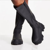 2022 Ins Women's High Boots Flat Heels Shoes Autumn Winter Knee High Women Boots Fashion Round Toe Platform