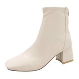 Breakj Version Of The Head Thick And Short Boots Woman New Fashion Zipper High And Martin