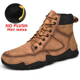 Men's Casual Boots Plush Warm Mens Ankle Boots High Quality Outdoor Men Boots Comfortable Motorcycle Boots Zapatos
