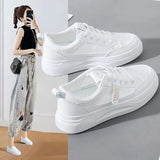 Breakj White Shoes Female 2024 Summer New Ins Korean Version Versatile Casual Hollow Out Mesh Breathable Bottom Women's Shoes