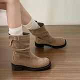 Breakj British Style Coarse And Martin Boots 2025 Autumn And Winter New Thin Pile In The Boots Sleeves Short