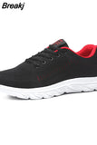 Men's Summer Mesh Shoes Outdoor Sports Lace-up Flat Fashion Casual Shoes Comfortable Running Shoes Men Tenis Para