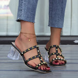 Breakj Rivet Sandals Women Wear 2025 New Coarse And Stylish Square Roman Cool Slippers