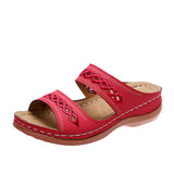 Breakj New Large Size Slippers Retro Car Line Anti-Slip Round Slope With Comfortable Word Slippers