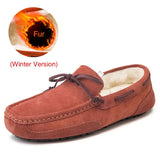 Genuine Leather Men Shoes Luxury Brand Casual Slip On Formal Loafers Men Moccasins Male Driving Shoes Warm
