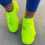 Autumn Sneakers Women's Mesh Flats Shoes Woman Lace Up Casual Female Shoe Comfort Candy Color Solid Ladies Plus Size