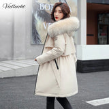Fashionable Solid Warm Thick Fleece Hooded Winter Jacket Women 2021 New Fur Liner Parka Female Winter Long Coat