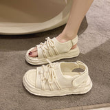 Female Fairy Wind 2024 New Summer Casual Women's Shoes Flat Student Platform Sport Roman Women's