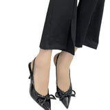 Breakj Patent Leather Tip-Headed Bow Sandals Women 2025 Spring And Autumn New French Shallow Thin-Word High-Heeled Shoes