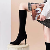 Knee Boots Female Wear Autumn And Winter New Small Fashion Casual Thin Velvet Pointed Knight