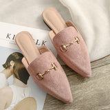 Breakj And Summer New Net Red Sharp Head Cold Half Slippers Women's Head Wearing Leisure Size 41-42 Muller