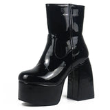 Plus Size 48 INS Brand High Heel Platform women's Boots Sexy Trendy Quality Fashion Punk Goth Women Motorcycle