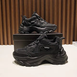 Women Vulcanized Shoes 2021 Fashion Breathable Thick Sole Ladies Trainers Platform Women Chunky Sneakers Basket
