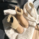 Women's Flat Bottom Plush Ankle Boots 2022 Winter New Versatile Women's Boots Thick Snow Velvet Warm Boots Casual Zipper