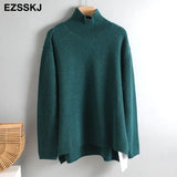 Winter basic oversize thick Sweater pullovers Women 2021 loose cashmere turtleneck Sweater Pullover female Long