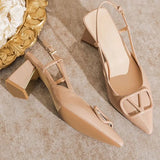 Breakj Yards Large-Size Women's Shoes 41 Fat Summer Thick Heel With Sandals Women's Pointed Korean Version Of Shallow Roman