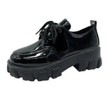 Breakj Thick Heel Small Leather Shoes Women Dumb Everbright Goods Can Order Solid Color A Foot Pedal British Retro Wind Single Shoes