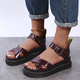 New Women's Summer Comfort Shoes Fashion Open Toe Women's Sandals Platform Sandals Large Size One-way Buckle Woman