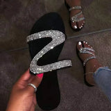 Summer New Explosion Models Toe Sandals Women Rhinestone Plus Size Sandals 35-43 Women's