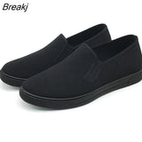 Men Canvas Shoes Simple Casual Mens Loafers Autumn High Quality Anti-Slip Comfortable Vulcanized Shoes Man Flats Size