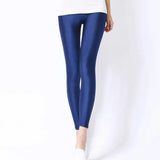Women Shiny Pant Leggings Hot Selling Leggings Solid Color Fluorescent Spandex Elasticity Casual Trousers Shinny