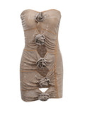 Dress Women 2025 Spring And Summer New Fashion Hottie Sexy Empty Flower Drilled