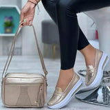 Breakj Summer New Leisure Single Shoes Pure Color Round Head Low Belt Buckle Soft Sole Working Shoes Bean