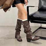 Breakj The Knee Boots Women's Coarse And The New Women's Boots In The Autumn And Winter 2025 New Women's Boots Are Round-Headed Western Knight