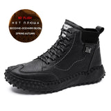 Warm Men's Casual Shoes Fashion Men's Leather Boots Comfortable Men's Ankle Boots Outdoor High Quality Hiking Boots