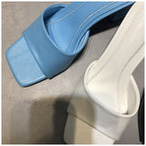 2020 New Brand Women Slipper Summer Outdoor Sandal Square High Heel Slip On Flip Flop Elegant Women Slides