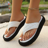 Breakj Bottom Flip-Flops Female 2024 Summer New Large Size Recreational Thick Bottom Clip Toe Slippers