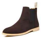 Lesther Boots Men Chelsea Boots 35-46 Fashion Brogure Pattern High-top Casual Shoes Ankle Leather British Style Men