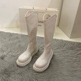 Women With Long Boots 2024 New Boots Autumn And Winter Knight Boots Fat Mm Thick Legs Thick Soles But Knee-Length Women's