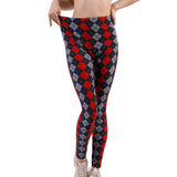 Female Fitness Leggings Women Print Plaid Leggings Lady Sexy Slim Pencil Pants Push Up Elastic Waist