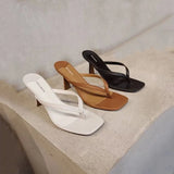 Women Wear Sandals With High Heels And Square Head Slippers 2023 New Summer Fashion