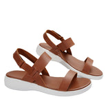Breakj Summer New Casual Sandals Women Comfortable Flat Fish Mouth Manchcro Plus Size