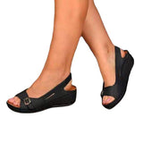 New Summer Sandals Women's Fashion Roman Women's Shoes Clasp Fish Mouth Beach Slope Heel Women's