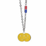 Ins Fashion Smile Capsule Design Hip-hop Dance Titanium Steel Chain Daily Casual Street Style Metal