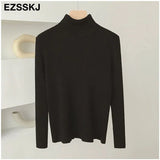 Knitted Women turtleneck Sweater Pullovers spring Autumn Basic Women high neck Sweaters Pullover Slim