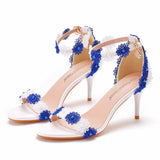 Breakj Cm With Light Mouth Fine Heel Sandals Bead Size Summer Sandals Wedding Dress High Heel