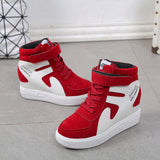 Breakj New Korean Version Of The Fashion Magic Stick Thick Soles Of High-Pine Cake Shoes High-Top Shoes Color Frosted Leather Casual