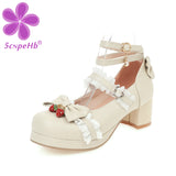Girls Lolita Shoes Japanese Fairy Princess Cosplay Mary Janes Pumps High Heel Vintage Sweet Kawaii Daughter 2020 Autumn New