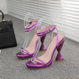 Heels Women's Shoes Spot Waterproof Table Purple Large Size With High-Heeled