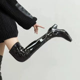 Boots Female Autumn Winter New Leg Boots Female Over The Knee Thick Heel High Heel Square Head Soft Skin Face Super Long Thigh High Heel
