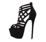 Summer Women Hollow Sandals Pumps Party Platform Pumps Wedding Stiletto Heels Open Toe High Heels Dress Shoes Pure