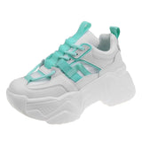 Sneakers 2021 Summer Breathable Mesh Women's Platform Shoes Thick Sole Height Increasing Sport Sneakers Female