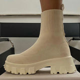 Women Boots White Black Platform Botas Mujer 2022 New Winter Boots Shoes For Women Heels Platform Shoes Short Ankle Boots