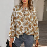 Women Vintage Floral Print Casual Blouse Shirts Women Bow Tie Chiffon Chic Office Female Long Sleeve Femininas Blusas